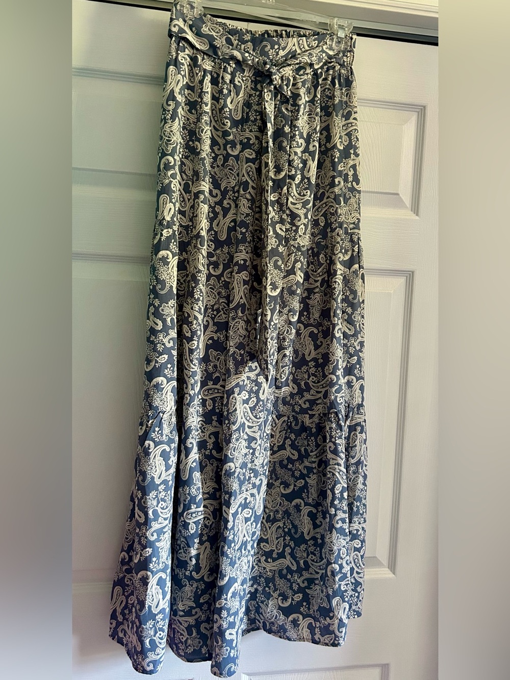 mittoshop Navy and Cream Paisley Wide Leg Pants